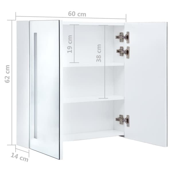 LED kylpyhuoneen peilikaappi 60x14x62 cm