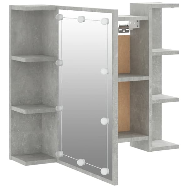 Peilikaappi LED-valoilla betoninharmaa 70x16,5x60 cm