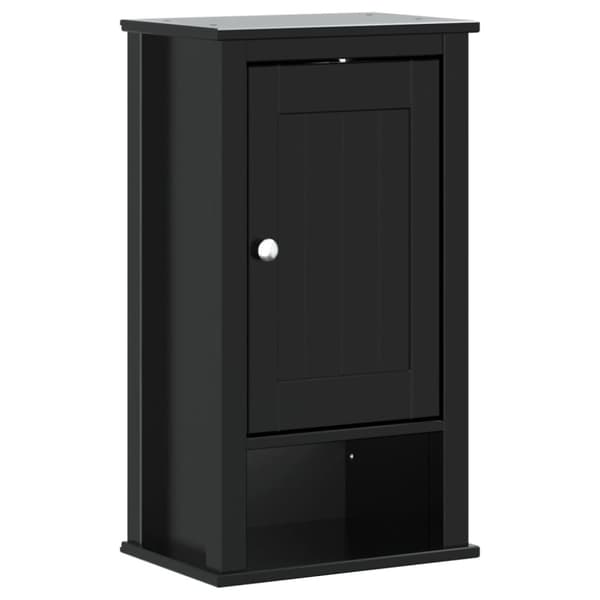vægskab til badeværelse BERG 40x27x71,5 cm massivt fyr sort