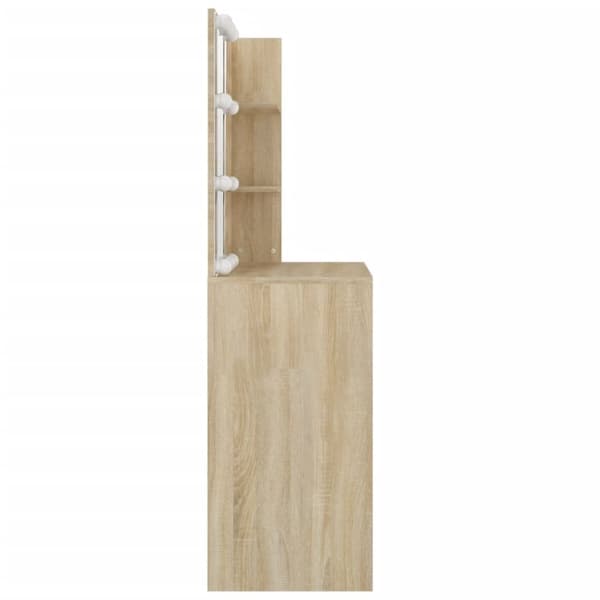 Peilipöytä LED-valot Sonoma-tammi 74,5x40x141 cm tekninen puu