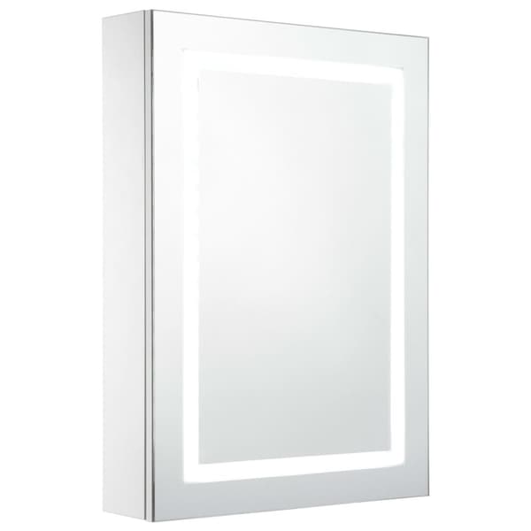 badeværelsesskab med spejl + LED-lys 50x13x70 cm