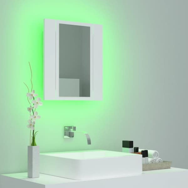 Kylpyhuoneen LED-peilikaappi valkoinen 40x12x45 cm akryyli