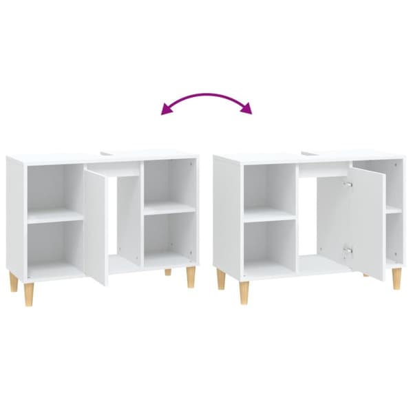underskab til håndvask 80x33x60 cm konstrueret træ hvid