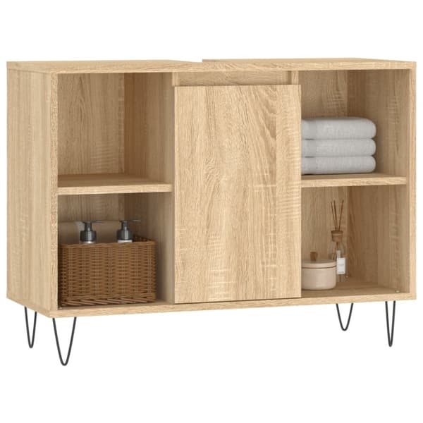 badeværelsesskab 80x33x60 cm konstrueret træ sonoma-eg