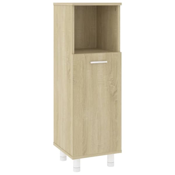 badeværelsesskab 30x30x95 cm konstrueret træ sonoma-eg