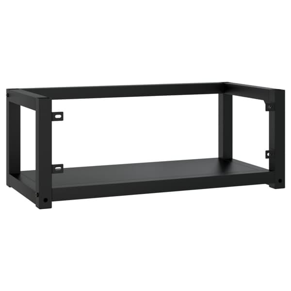 Seinäkiinnitettävä pesualtaan kehys musta 79x38x31 cm rauta