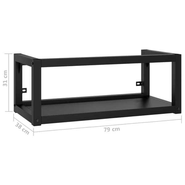 Seinäkiinnitettävä pesualtaan kehys musta 79x38x31 cm rauta
