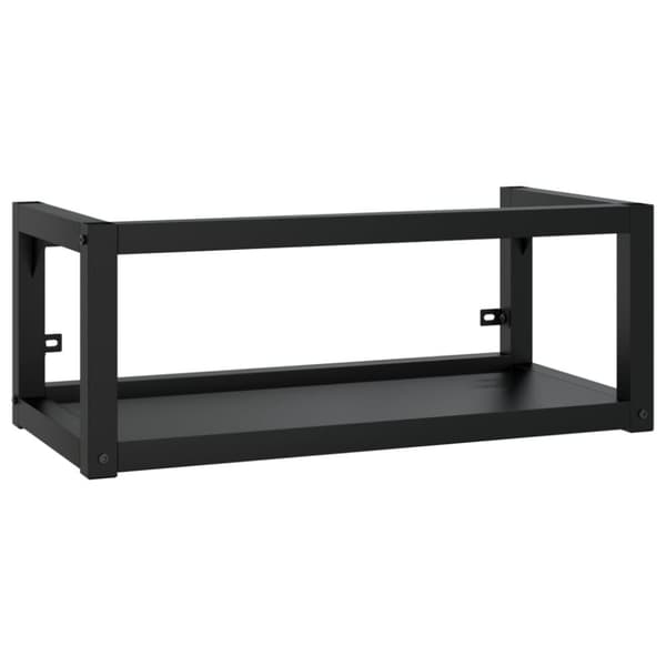 Seinäkiinnitettävä pesualtaan kehys musta 79x38x31 cm rauta