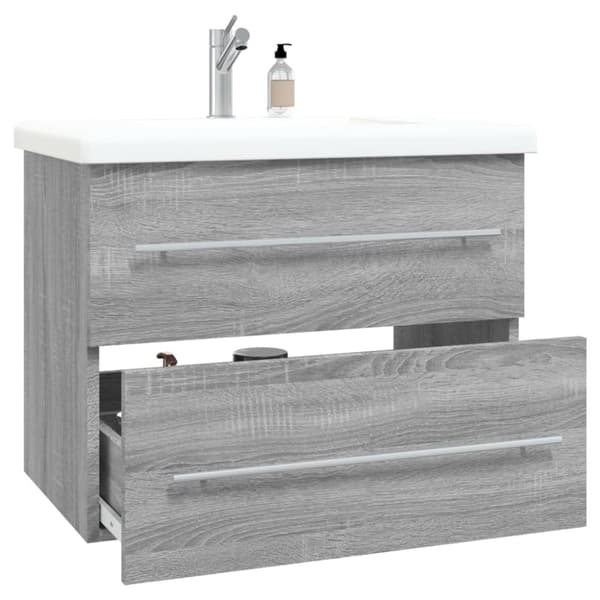 badeværelsesskab 60x38,5x48 cm konstrueret træ grå sonoma-eg