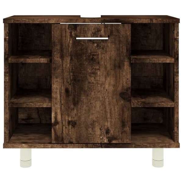 badeværelsesskab 60x32x53,5 cm konstrueret træ røget egetræ