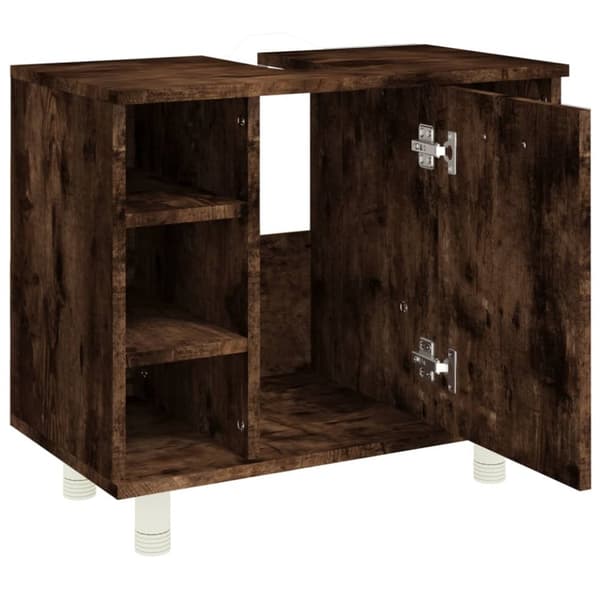 badeværelsesskab 60x32x53,5 cm konstrueret træ røget egetræ