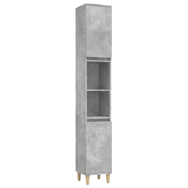 badeværelsesskab 30x30x190 cm konstrueret træ betongrå