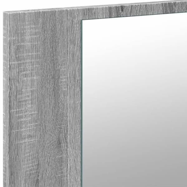 skab med spejl og LED-lys 80x12x45 cm akryl grå sonoma-eg