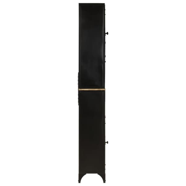 Kylpyhuoneen kaappi 40x27x180 cm rauta ja täysi mangopuu