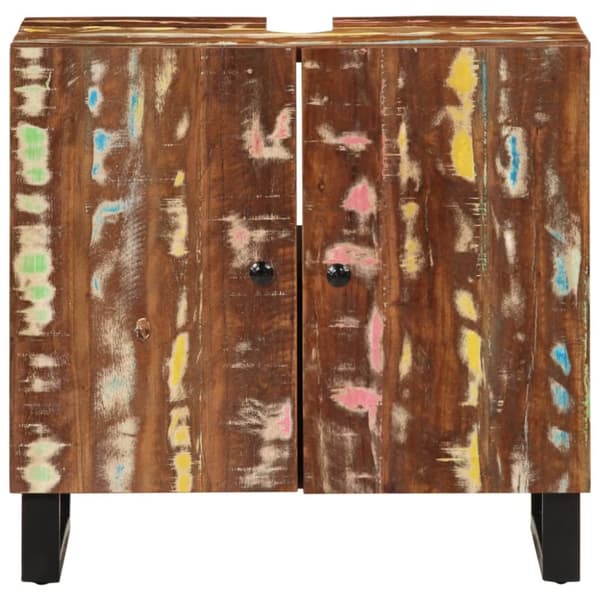 vaskeskab 62x33x58 cm massivt genbrugstræ og konstrueret træ