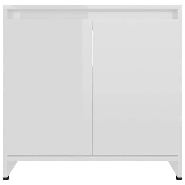 Kylpyhuonekaappi korkeakiilto valk. 60x33x61 cm tekninen puu
