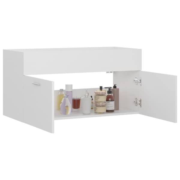 vidaXL Tvättställsskåp vit 90x38,5x46 cm konstruerat trä -  Badrumsinredningspaket