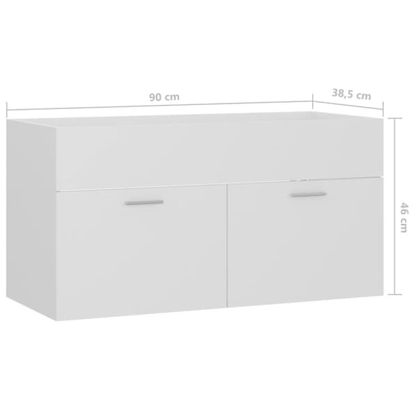vidaXL Tvättställsskåp vit 90x38,5x46 cm konstruerat trä -  Badrumsinredningspaket
