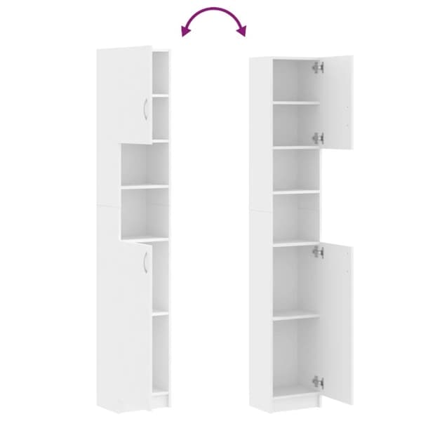 vidaXL Badrumsskåp vit 32x25,5x190 cm konstruerat trä - Badrumsinredningspaket