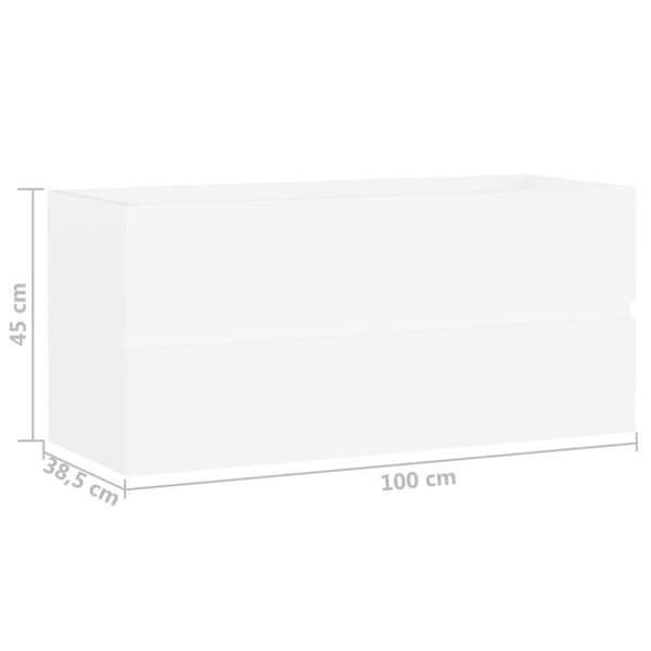 vidaXL vaskeskab 100x38,5x45 cm spånplade hvid -  Møbelsæt til badeværelse