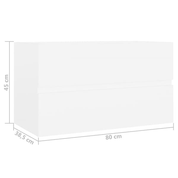 vidaXL Tvättställsskåp vit 80x38,5x45 cm spånskiva -  Badrumsinredningspaket