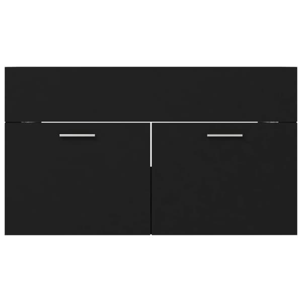 vidaXL Allaskaappi musta 80x38,5x46 cm tekninen puu -  Kylpyhuoneen kalusteet
