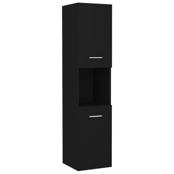 vidaXL Kylpyhuonekaappi musta 30x30x130 cm lastulevy -  Kylpyhuoneen kalusteet