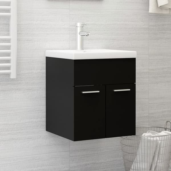 vidaXL Tvättställsskåp svart 41x38,5x46 cm konstruerat trä -  Badrumsinredningspaket
