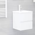 Miniatyrbillede 1 af 8: vidaXL vaskeskab 41x38,5x45 cm spånplade hvid -  Møbelsæt til badeværelse