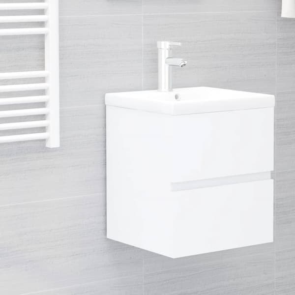 vidaXL Tvättställsskåp vit 41x38,5x45 cm spånskiva -  Badrumsinredningspaket