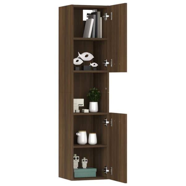vidaXL Kylpyhuoneen kaappi ruskea tammi 30x30x130 cm tekninen puu -  Kylpyhuoneen kalusteet