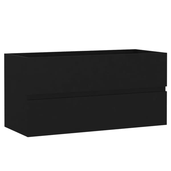 vidaXL Tvättställsskåp svart 90x38,5x45 cm spånskiva -  Badrumsinredningspaket
