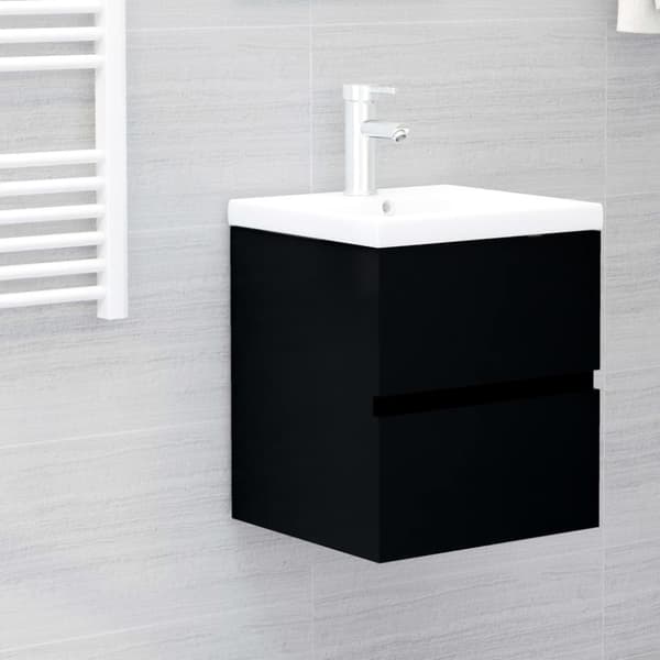 vidaXL vaskeskab 41x38,5x45 cm spånplade sort -  Møbelsæt til badeværelse