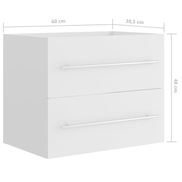 vidaXL Allaskaappi valkoinen 60x38,5x48 cm tekninen puu - Kylpyhuoneen kalusteet