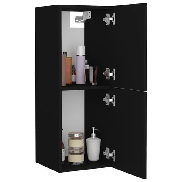 vidaXL Badrumsskåp svart 30x30x80 cm konstruerat trä -  Badrumsinredningspaket