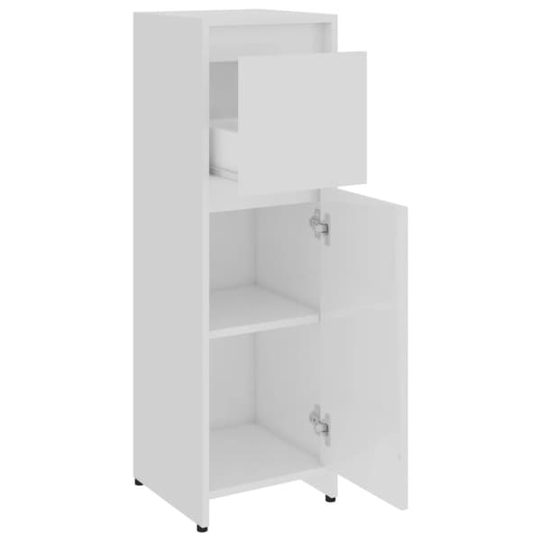 vidaXL Badrumsskåp vit högglans 30x30x95 cm konstruerat trä -  Badrumsinredningspaket