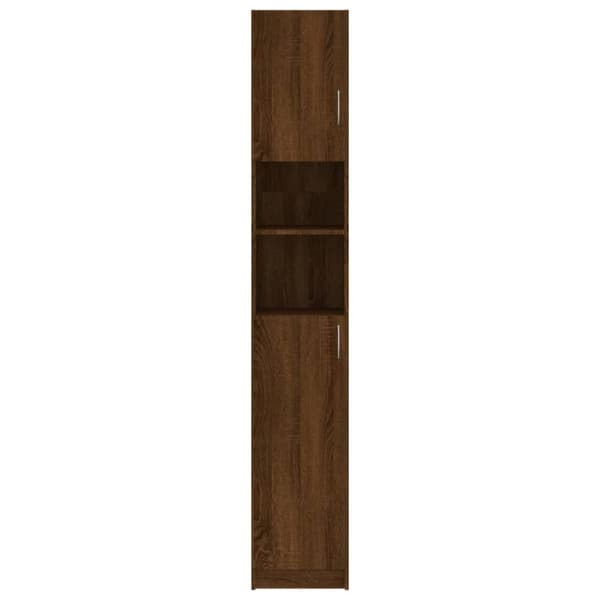 vidaXL Kylpyhuoneen kaappi ruskea tammi 32x25,5x190 cm tekninen puu -  Kylpyhuoneen kalusteet