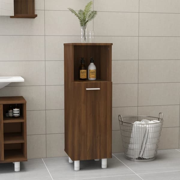 vidaXL Badrumsskåp brun ek 30x30x95 cm konstruerat trä - Badrumsinredningspaket
