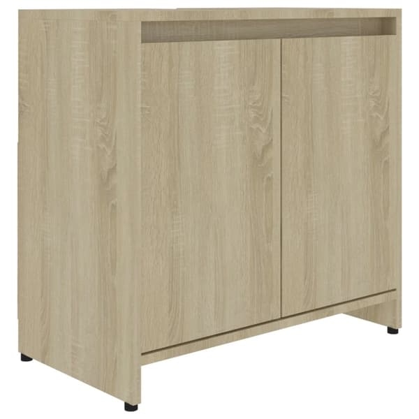vidaXL badeværelsesskab 60x33x61 cm spånplade sonoma-eg - Møbelsæt til badeværelse