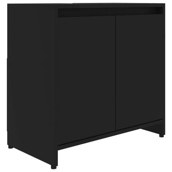 vidaXL badeværelsesskab 60x33x61 cm spånplade sort -  Møbelsæt til badeværelse