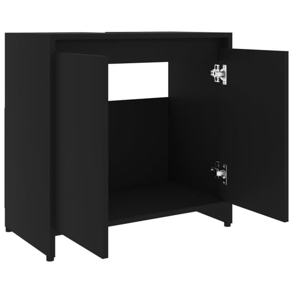 vidaXL badeværelsesskab 60x33x61 cm spånplade sort -  Møbelsæt til badeværelse