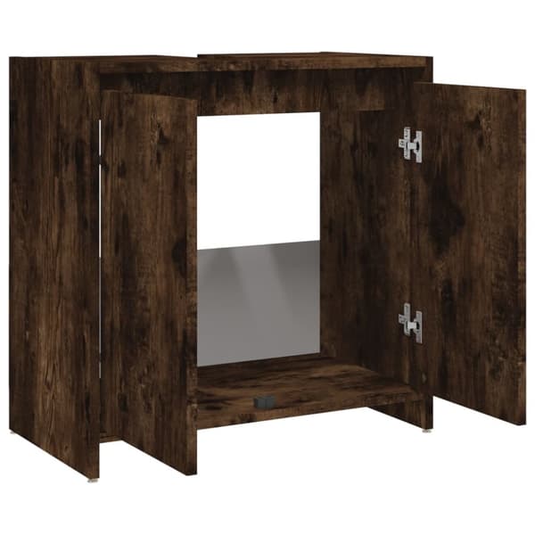 vidaXL Kylpyhuoneen kaappi savutammi 60x33x61 cm tekninen puu -  Kylpyhuoneen kalusteet