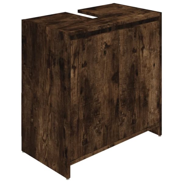 vidaXL Kylpyhuoneen kaappi savutammi 60x33x61 cm tekninen puu -  Kylpyhuoneen kalusteet