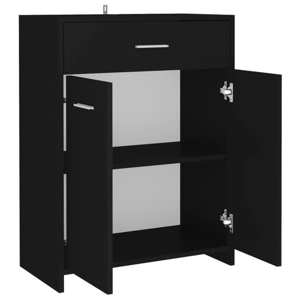 vidaXL Kylpyhuonekaappi musta 60x33x80 cm tekninen puu -  Kylpyhuoneen kalusteet