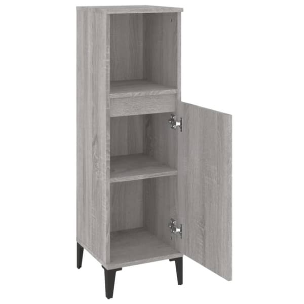 vidaXL Kylpyhuoneen kaappi harmaa Sonoma 30x30x100 cm tekninen puu -  Kylpyhuoneen kalusteet