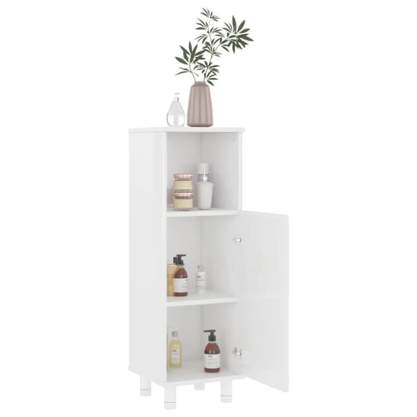 vidaXL Badrumsskåp vit högglans 30x30x95 cm konstruerat trä - Badrumsinredningspaket
