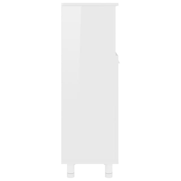 vidaXL Badrumsskåp vit högglans 30x30x95 cm konstruerat trä - Badrumsinredningspaket
