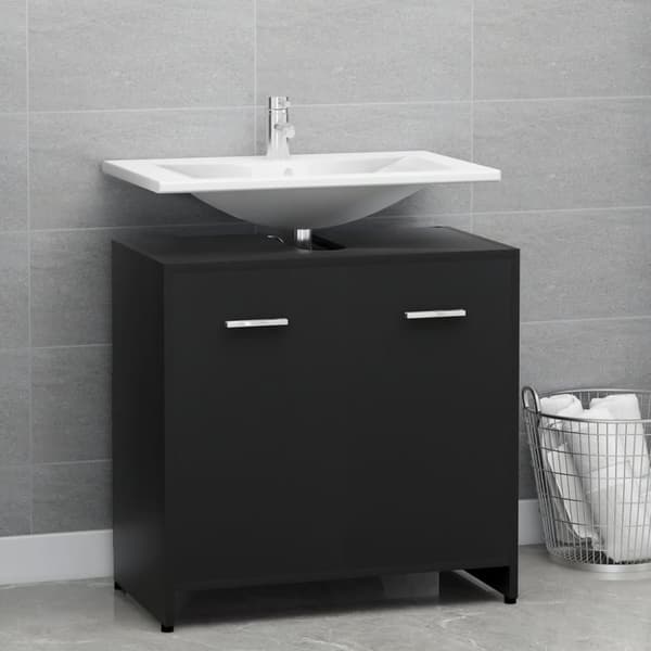 vidaXL Badrumsskåp svart 60x33x61 cm konstruerat trä - Badrumsinredningspaket