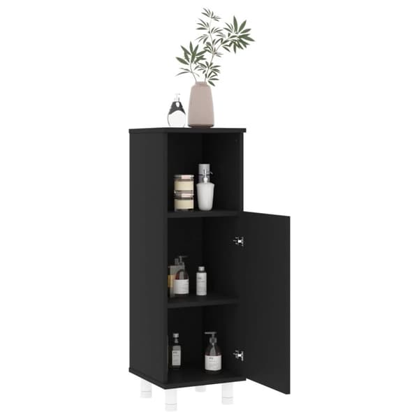 vidaXL Kylpyhuonekaappi musta 30x30x95 cm lastulevy -  Kylpyhuoneen kalusteet