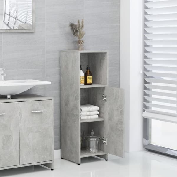 vidaXL Badrumsskåp betonggrå 30x30x95 cm konstruerat trä -  Badrumsinredningspaket